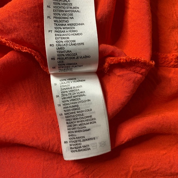 H&M X Coachella Womens Dress Size 12‎ Red Orange Sleeveless Mini Elastic Waist - Picture 10 of 11